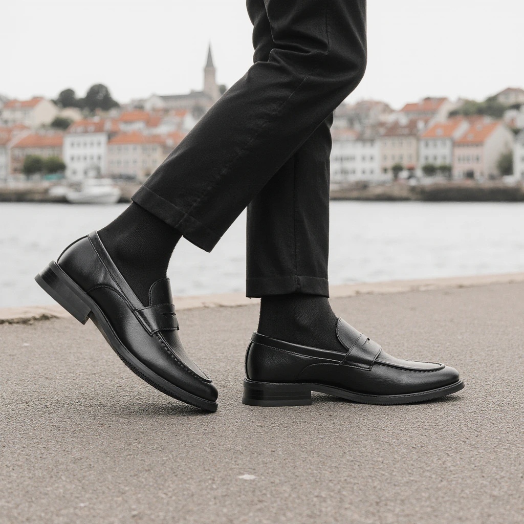 Men'S Shoes Hugo Boss - Heren zwarte penny loafers, klassieke zakelijke