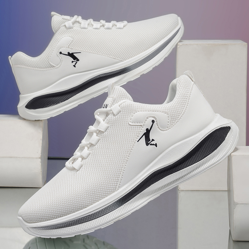 Men'S Shoes Black And White - Heren hardloopschoenen Licht kussen Zachte zool