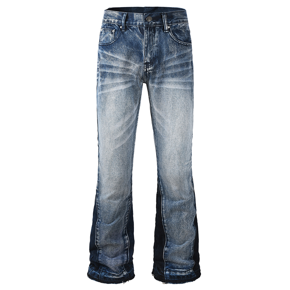 Men Shoes Jeans - Heren gespleten bootcut denim jeans, casual