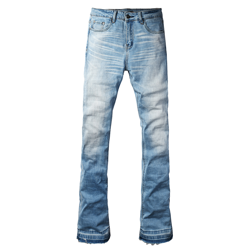 Men Shoes Jeans - Heren lichtblauwe bootcut denim jeans, casual