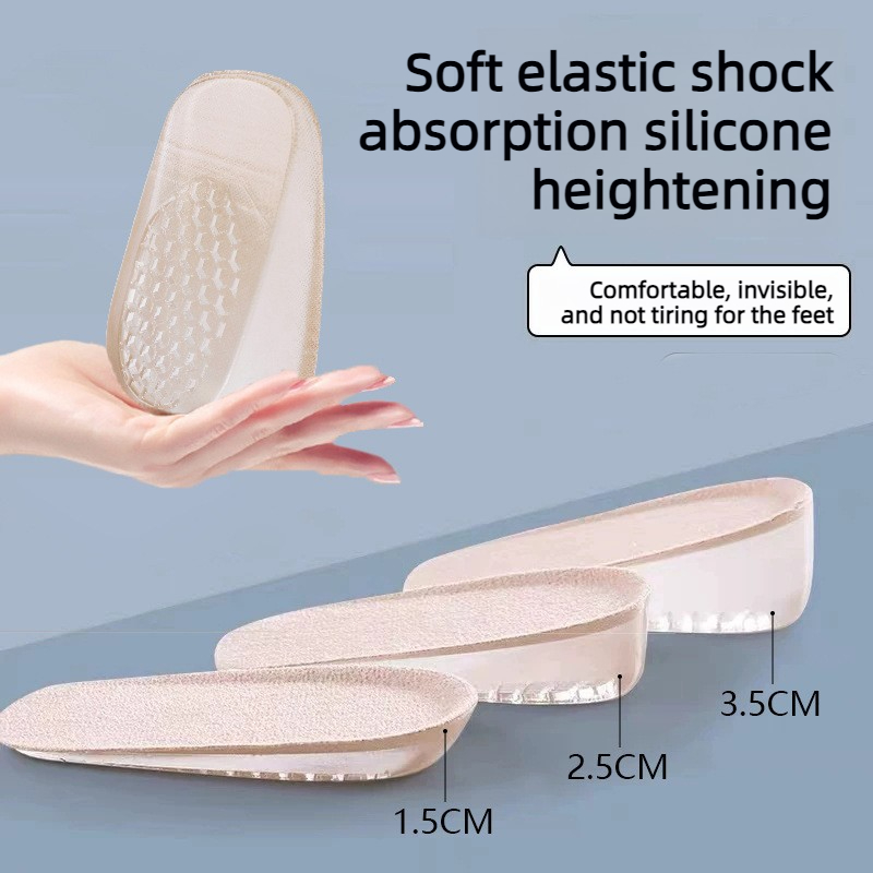 Men Shoes Outlet - 1,5/2,5/3,5 cm hoogteverhogende siliconen inlegzolen, hielverhogende