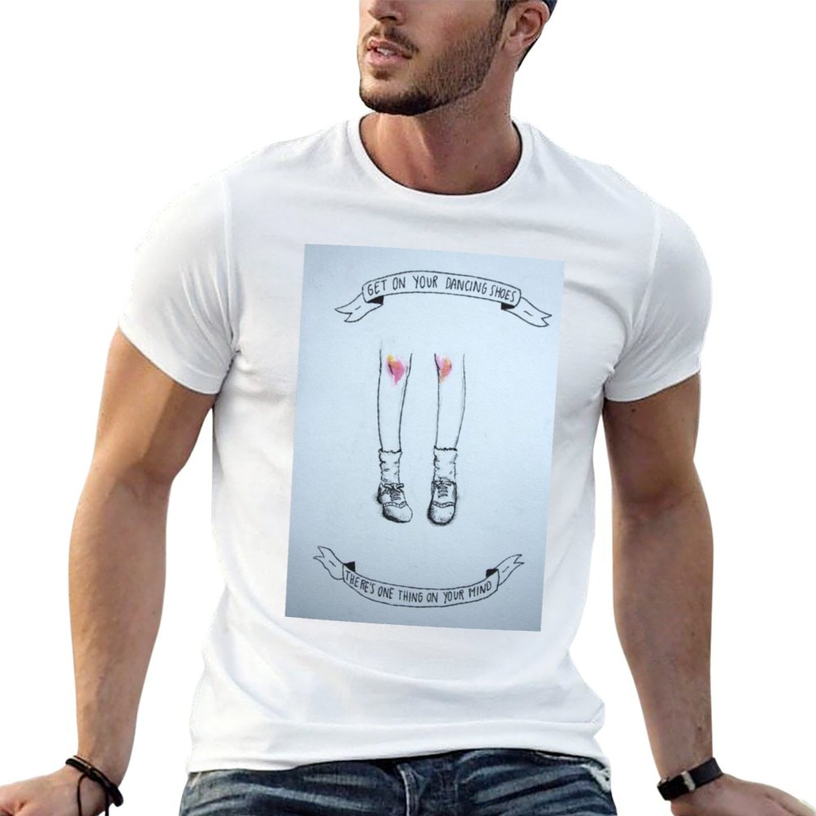 Men Shoes Illustration - Arctic Monkeys Dansschoenen Illustratie T-shirt Heren