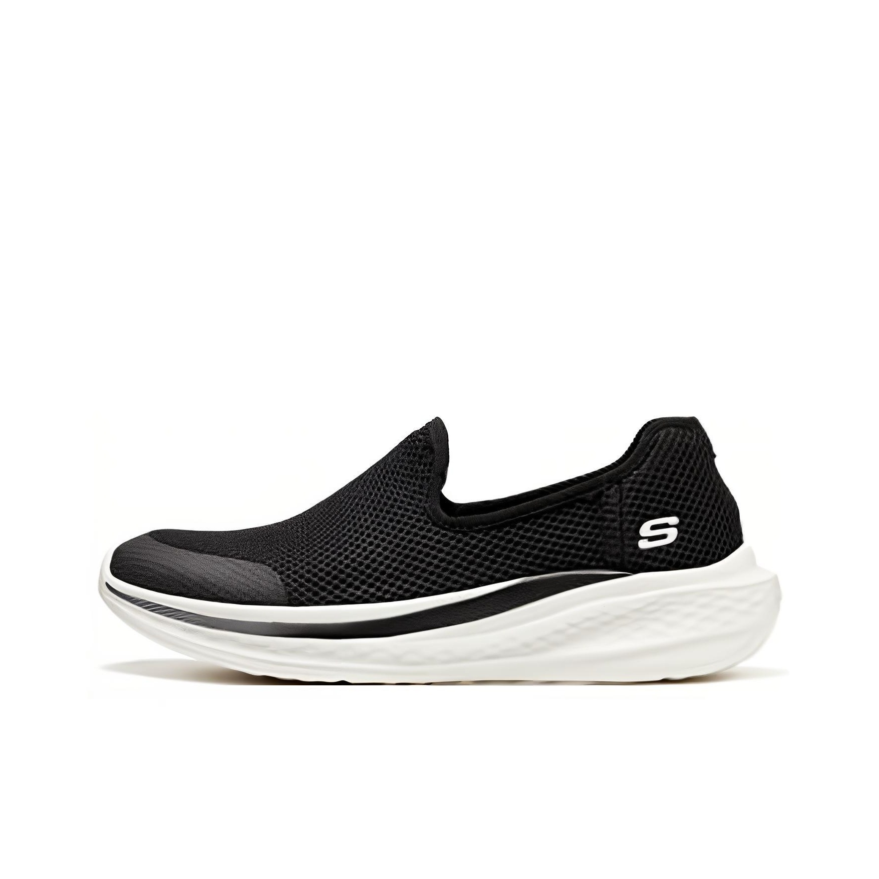 Men'S Shoes Black And White - Skechers SLADE Lage Casual Schoenen Heren