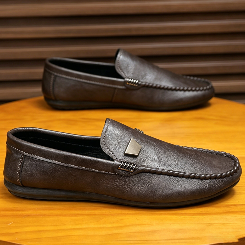 Men'S Shoes Hugo Boss - Britse stijl leren herenschoenen, minimalistische instappers,