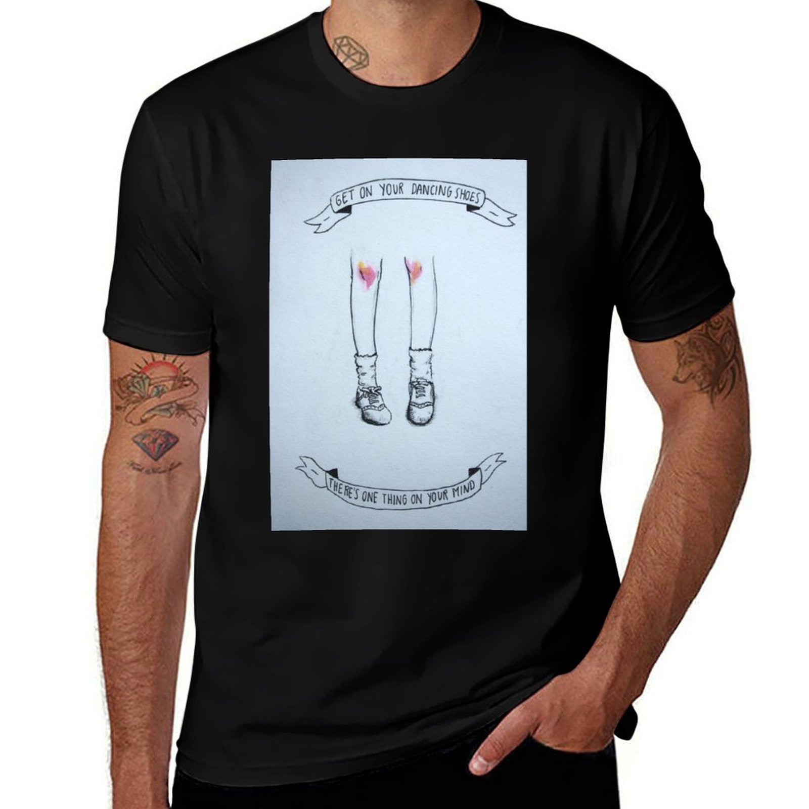 Men Shoes Illustration - Arctic Monkeys Dansschoenen Illustratie T-shirt Trendy