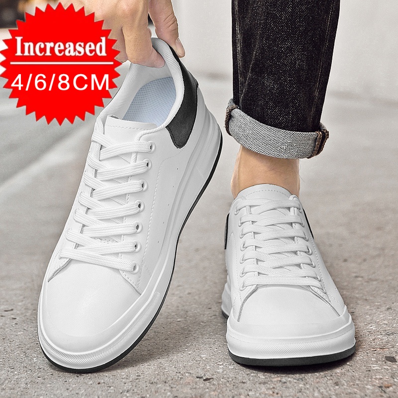 Men'S Shoes Black And White - Nieuwe Luxe Heren Lift Schoenen Onzichtbare