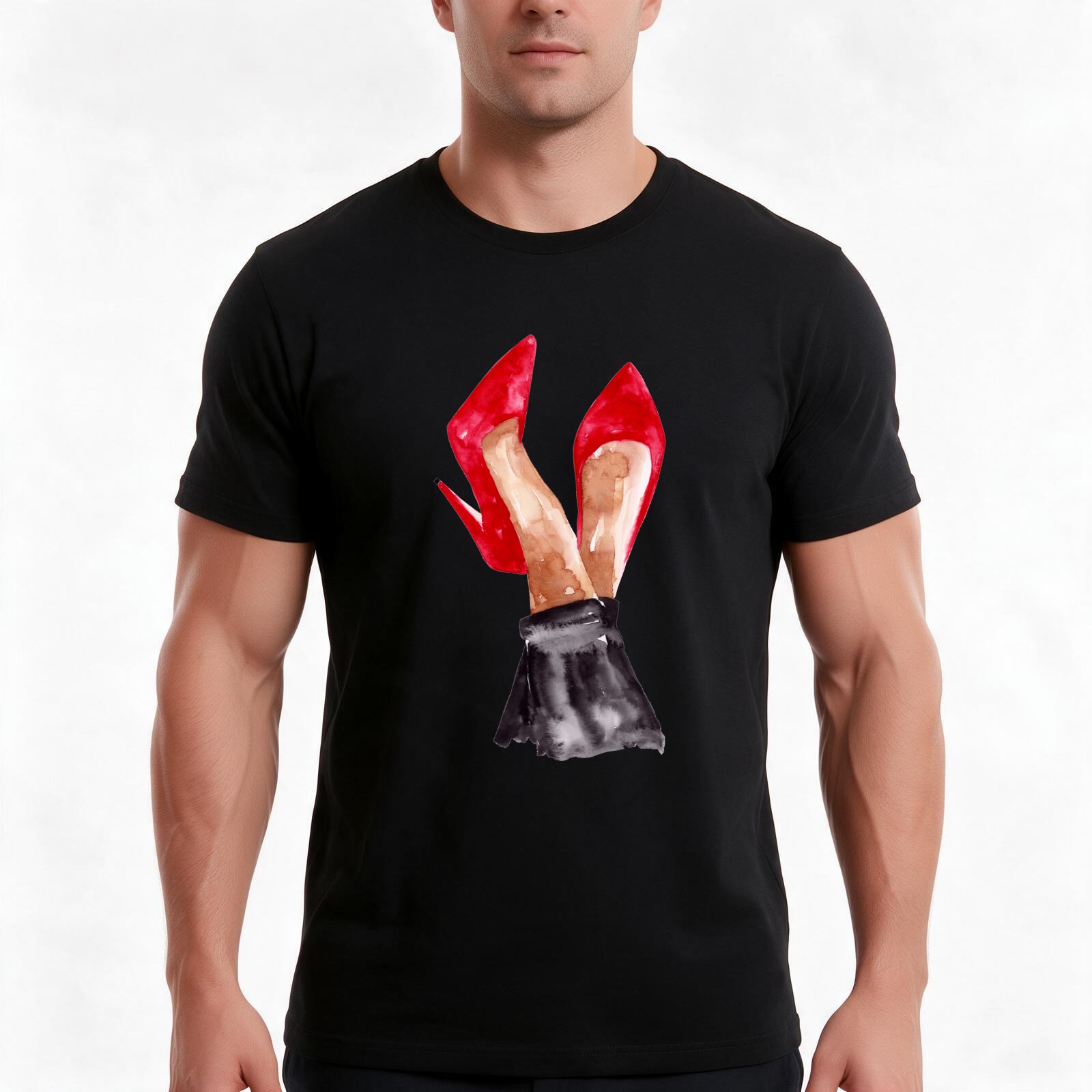 T-shirt met een illustratie va - Men Shoes Illustration recensie en prijs