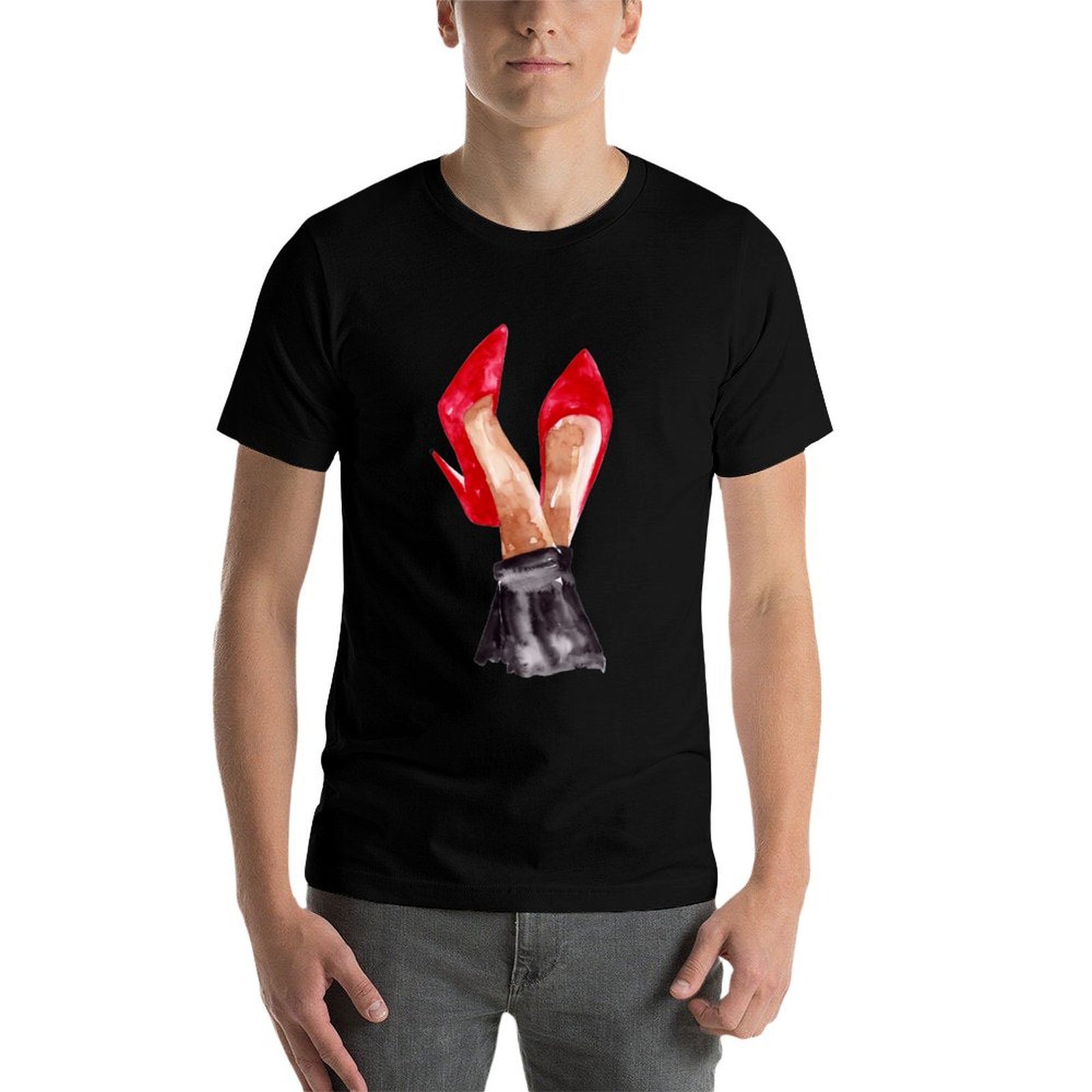 Rode Stiletto Schoenen Aquarel - Men Shoes Illustration recensie en prijs